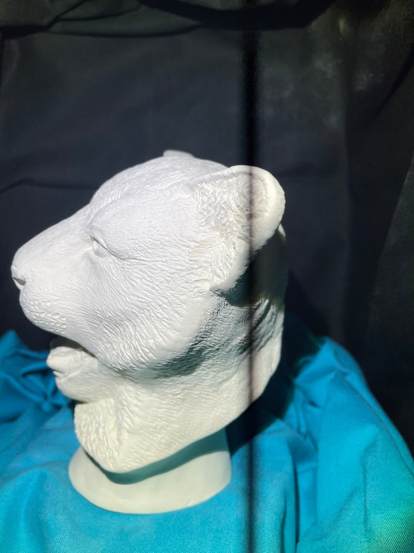 Mountain Lion Head Bust Ceramic Bisque