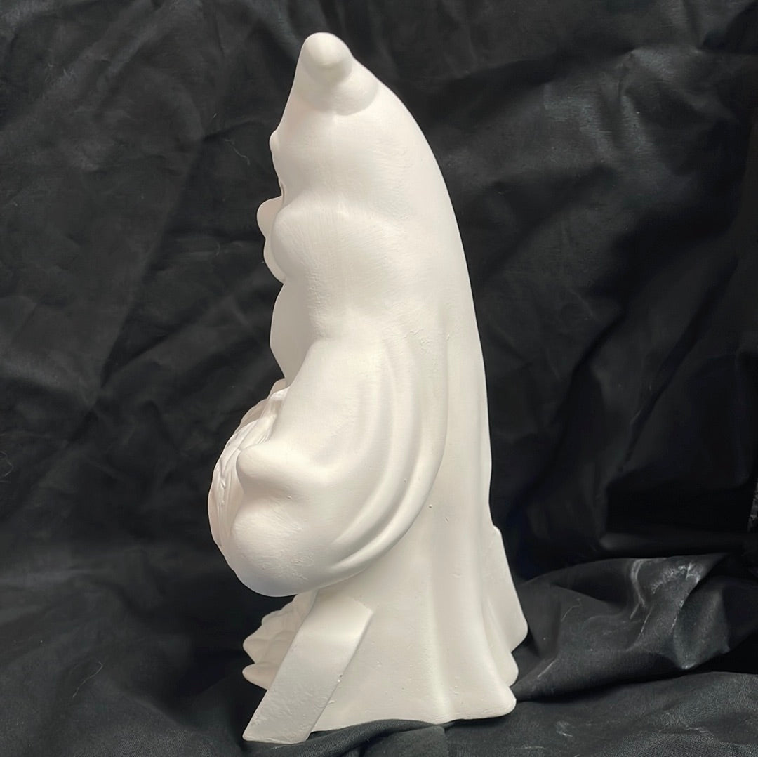 Ghost w/Boo Pumpkins Ceramic Bisque
