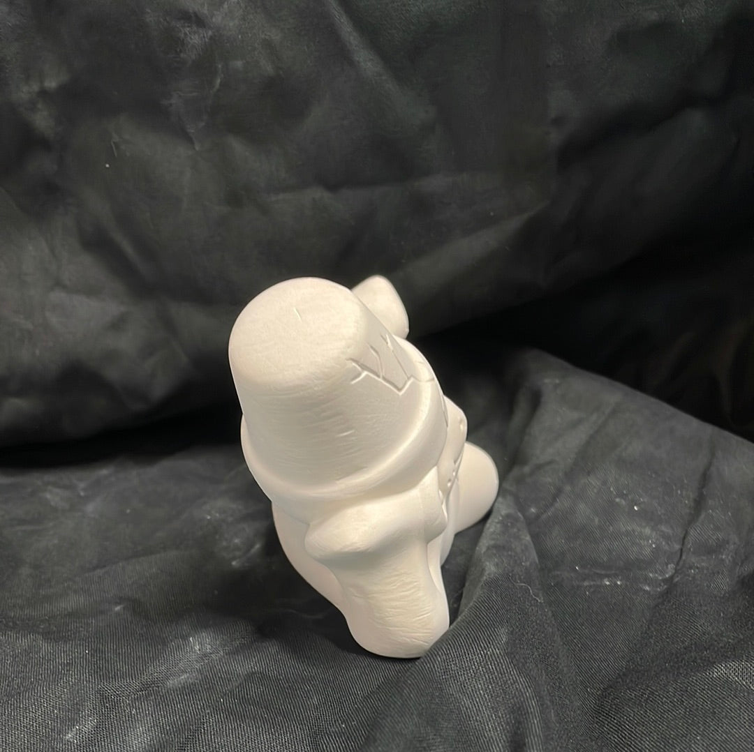 Cracked Pot Laying Frog Ceramic Bisque