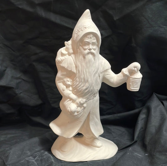 Santa Holding Lantern Ceramic Bisque