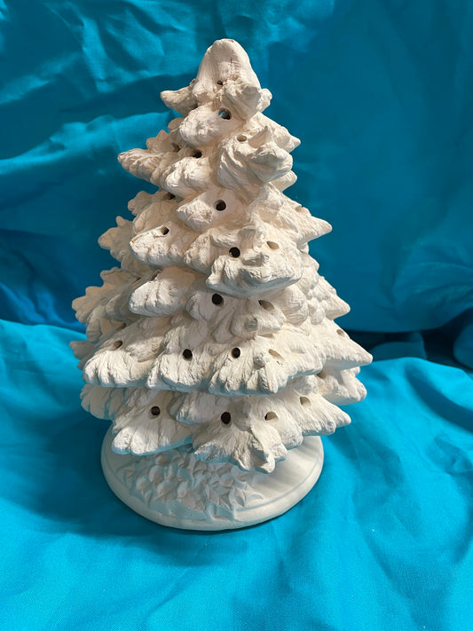 8" Spruce Christmas Tree Ceramic Bisque