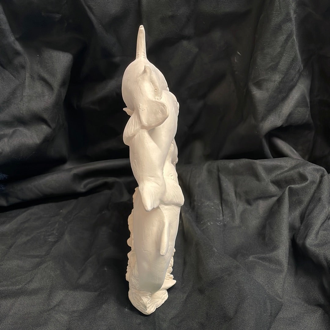 Dolphin Half Circle Ceramic Bisque