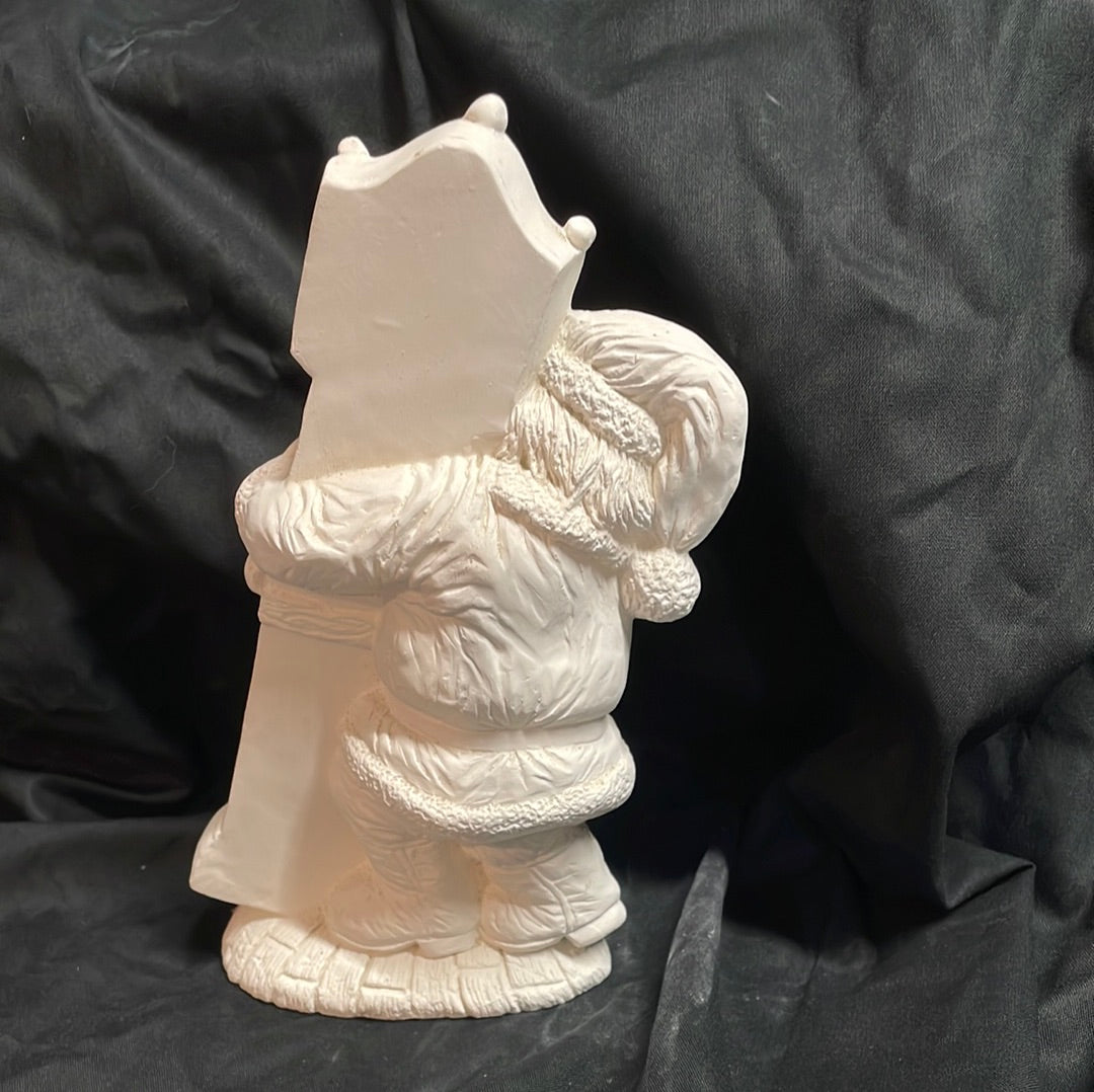 Santa w/Grandfather Clock Ceramic Bisque