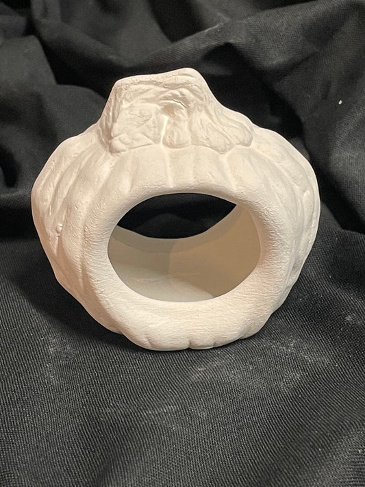 Small Napkin Holder Pumpkin Ceramic Bisque