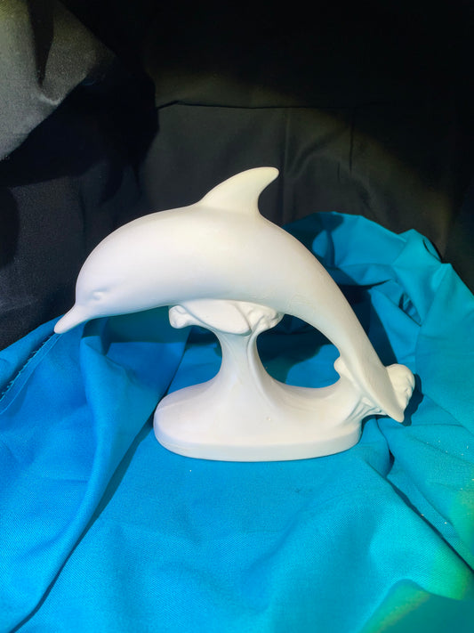 Jumping Dolphin Ceramic Bisque