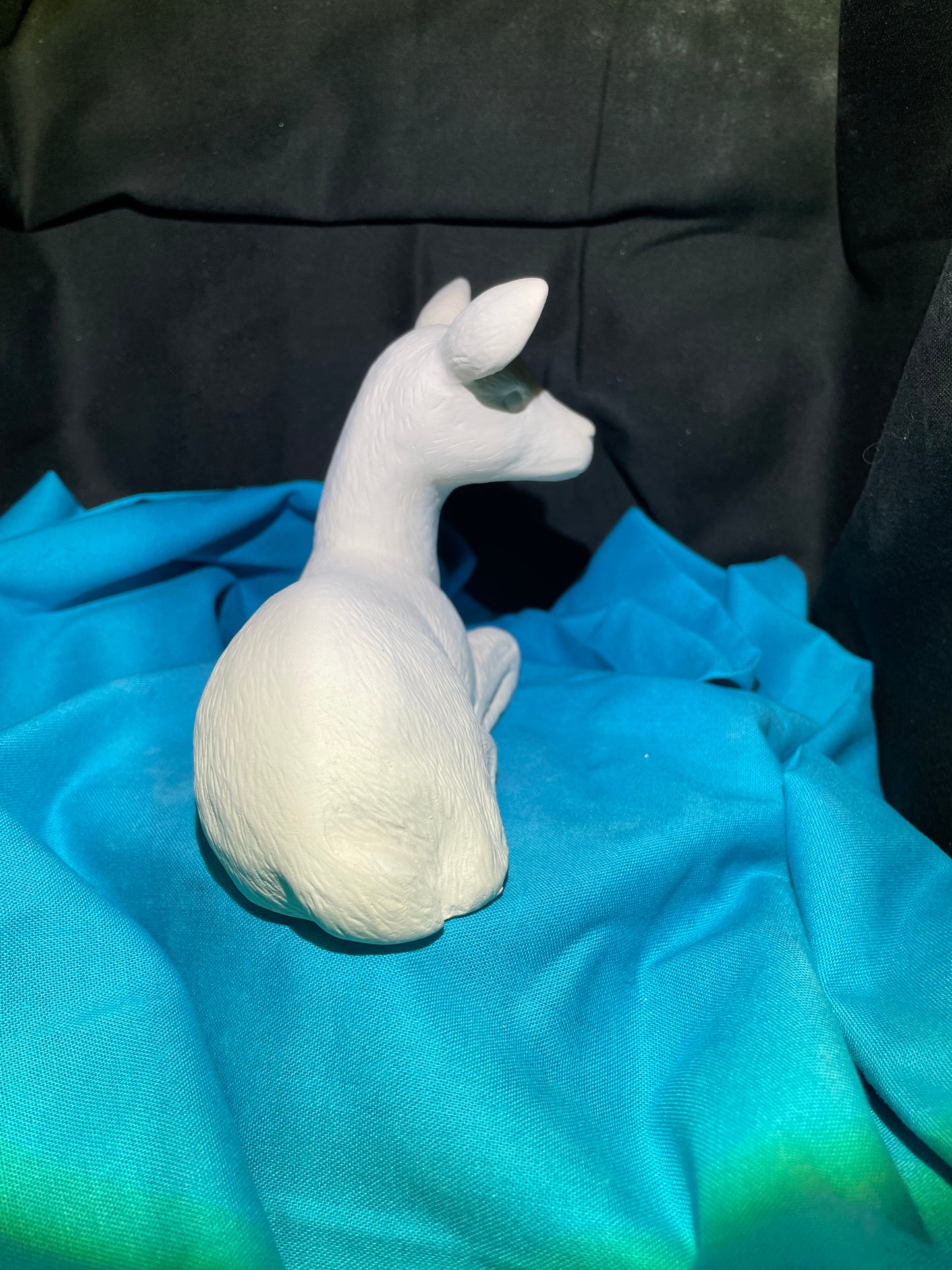 Small Laying Deer Facing Right Ceramic Bisque