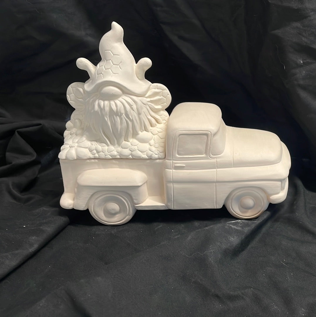 Beehive Gnome Truck Insert Ceramic Bisque