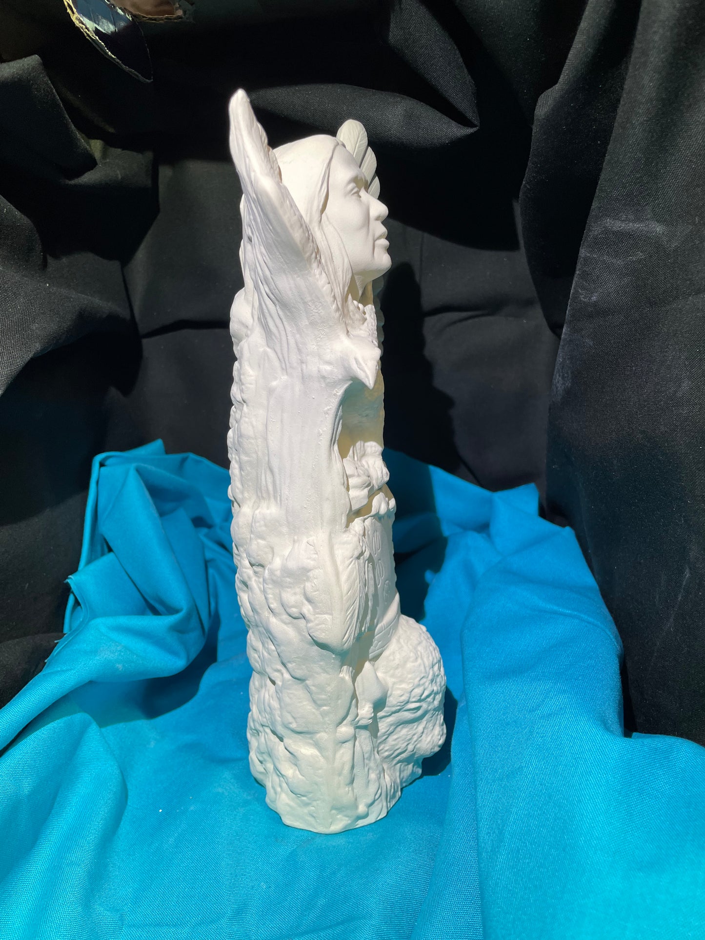 Eagle/Buffalo Indian Totem Ceramic Bisque