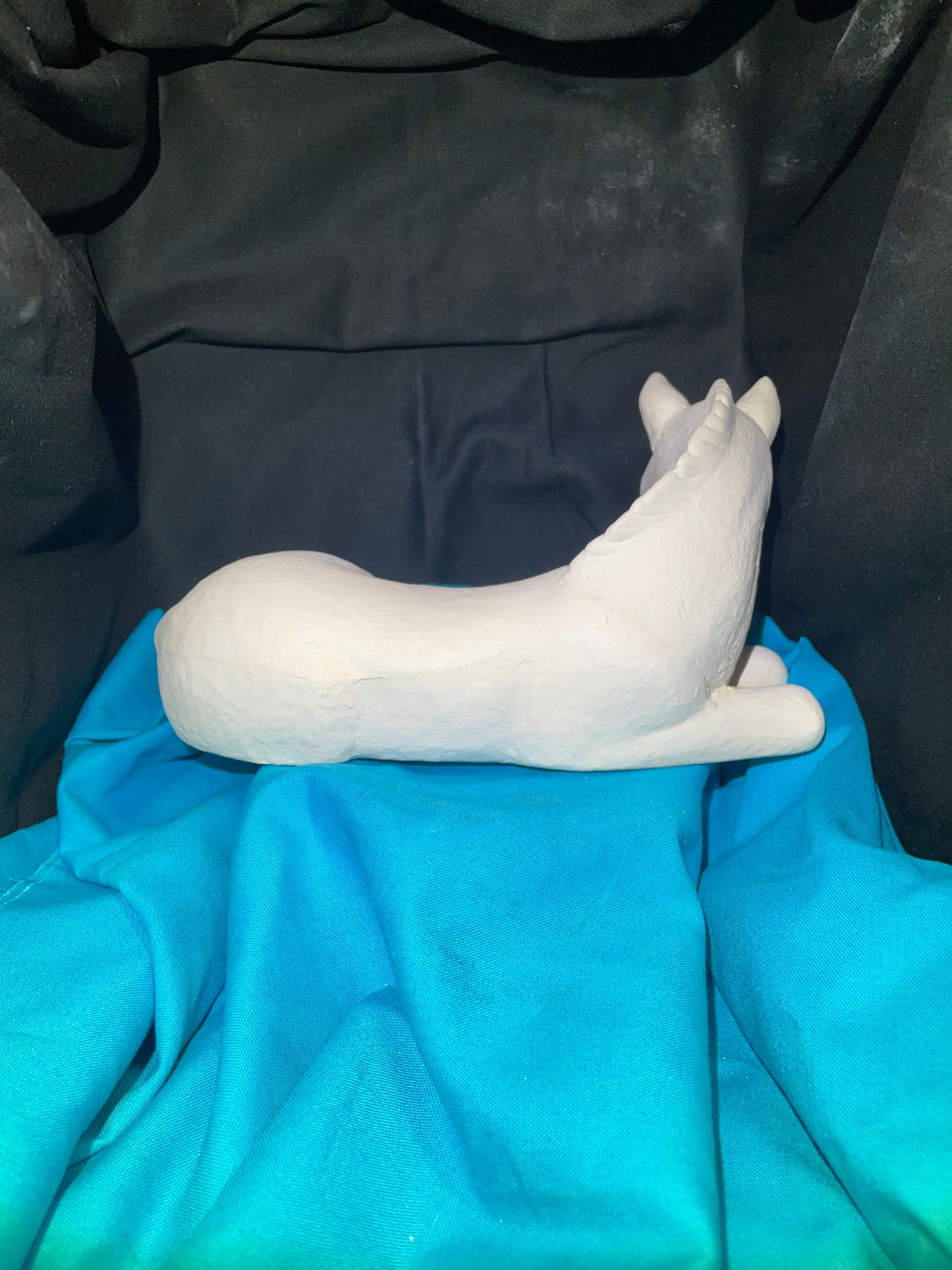 Laying Shelf Horse Ceramic Bisque