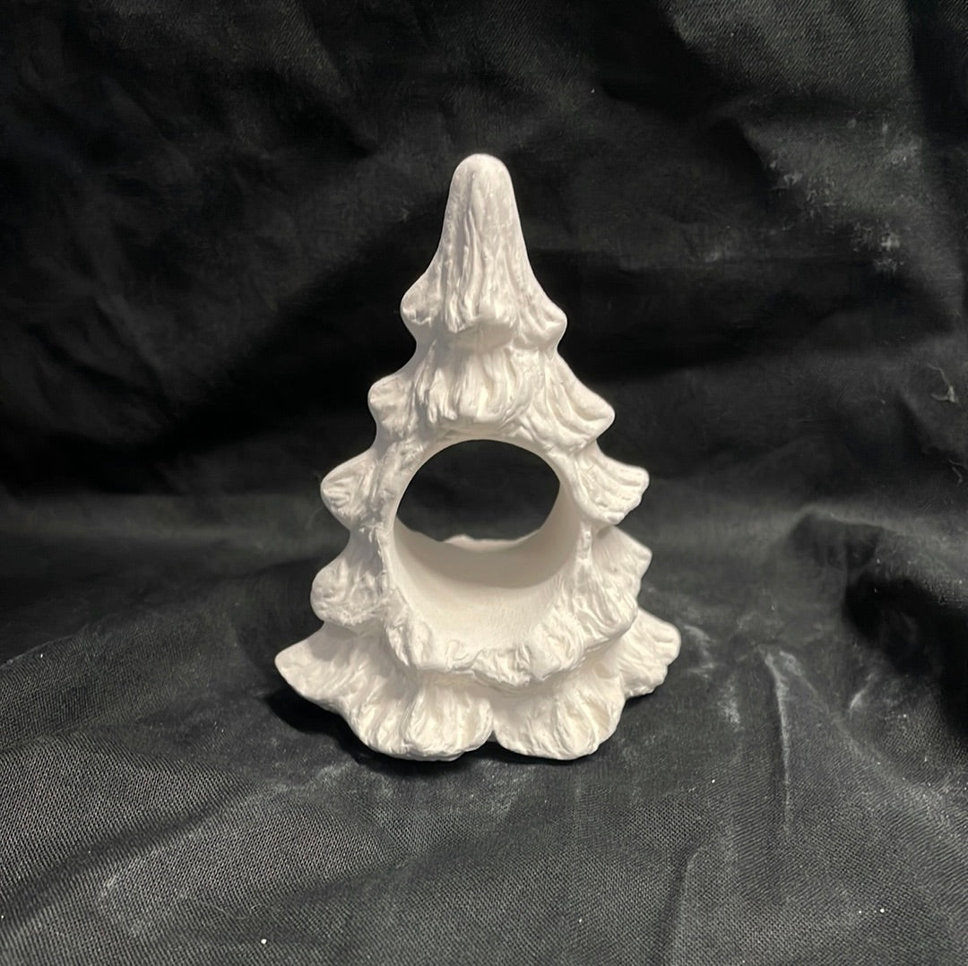 Christmas Tree Napkin Holder Ceramic Bisque