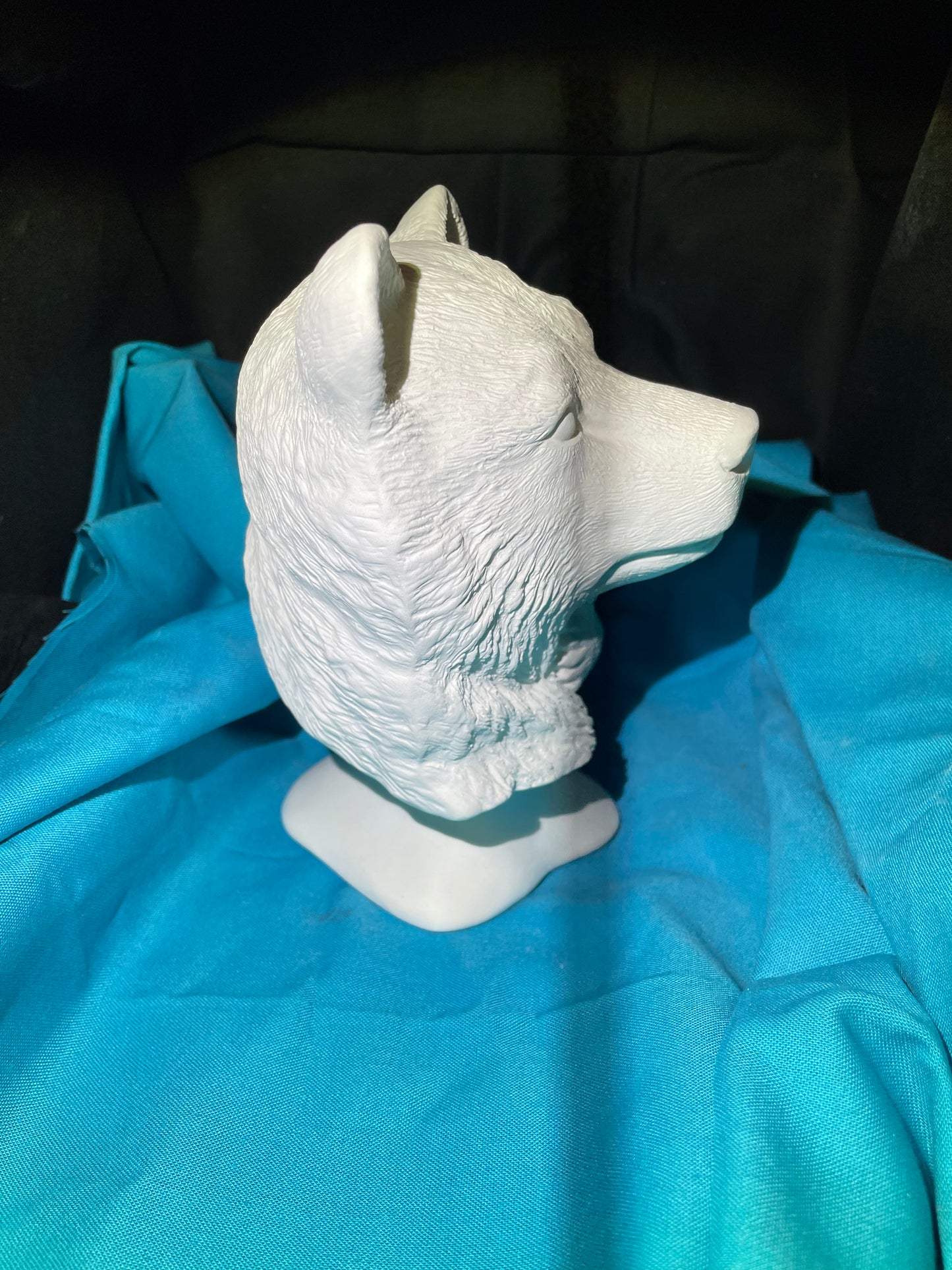 Bear w/Cub Head Bust Ceramic Bisque