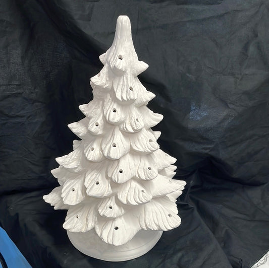 16" Christmas Tree w/Base Without Lights Ceramic Bisque