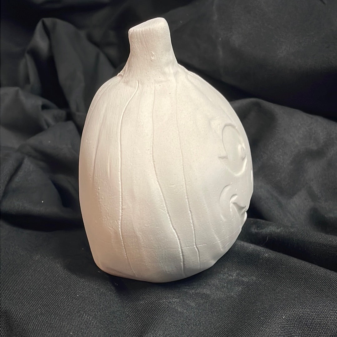 Small Smiley Pumpkin Ceramic Bisque