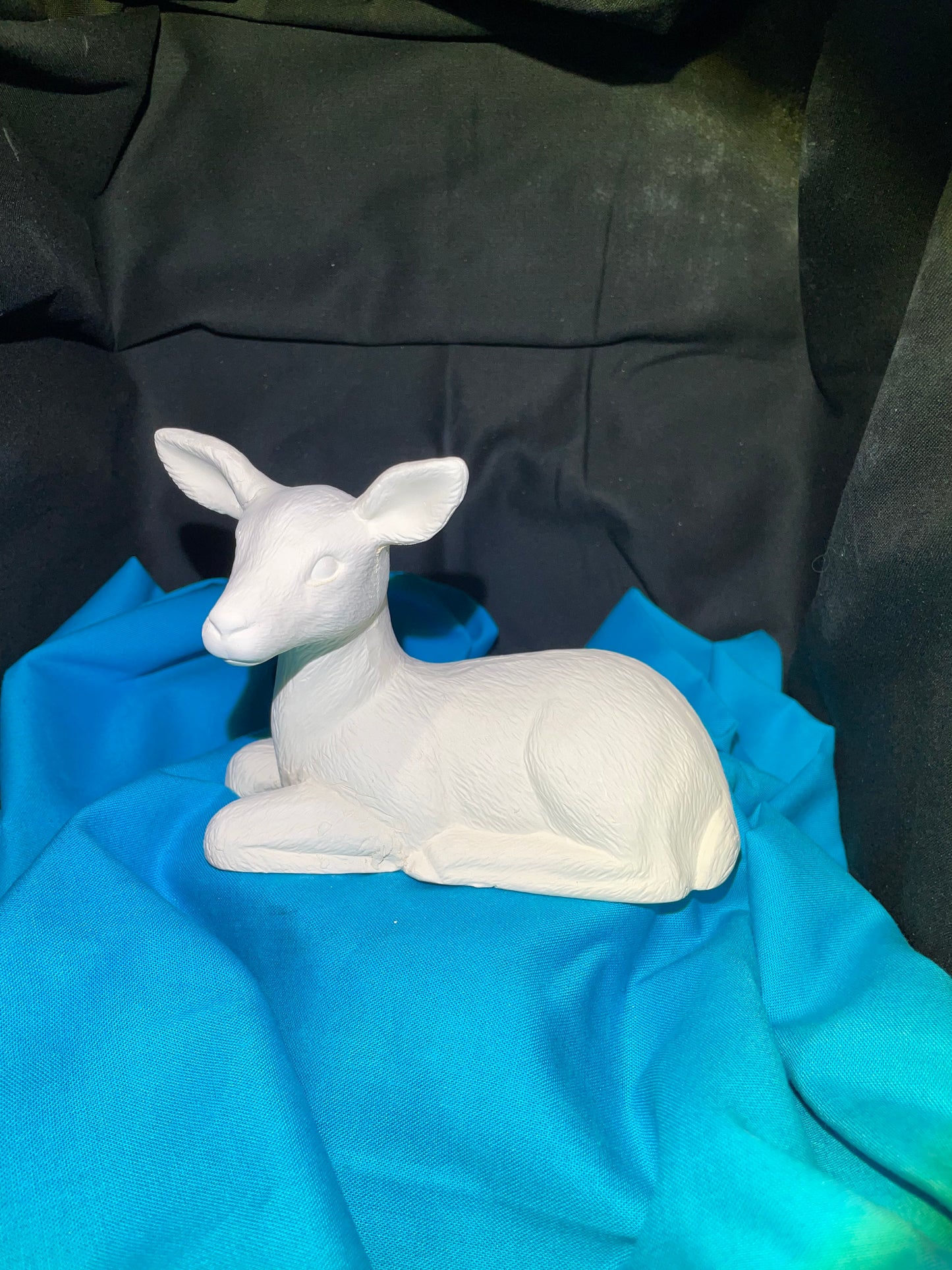 Small Laying Deer Facing Left Ceramic Bisque
