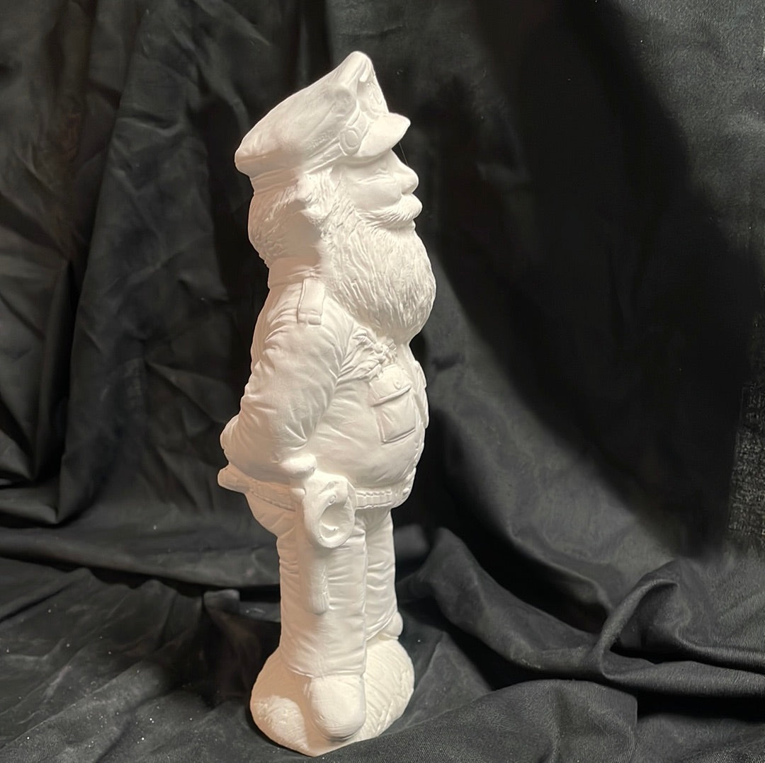 Police Officer Santa Ceramic Bisque