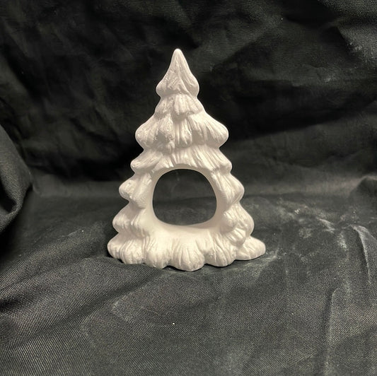 Fir Christmas Tree Napkin Holder Ceramic Bisque