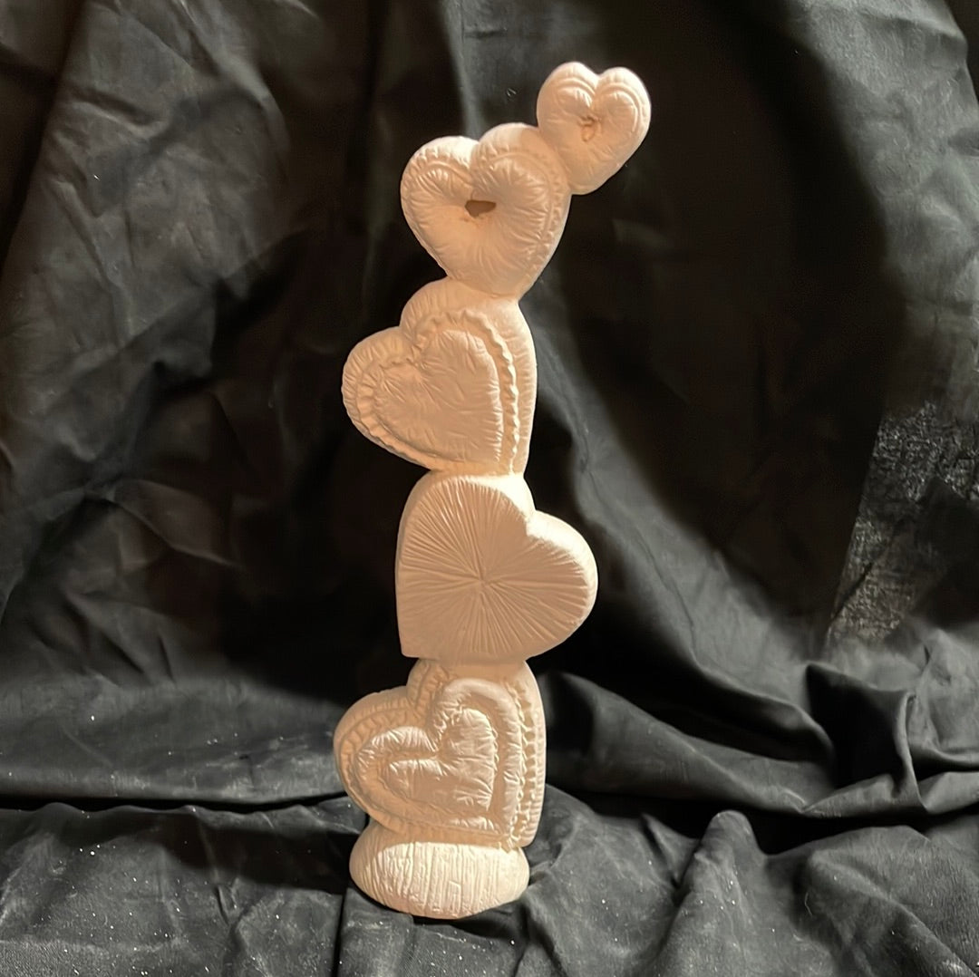 Heart Stack Ceramic Bisque