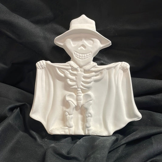 Skeleton w/Cape Ceramic Bisque