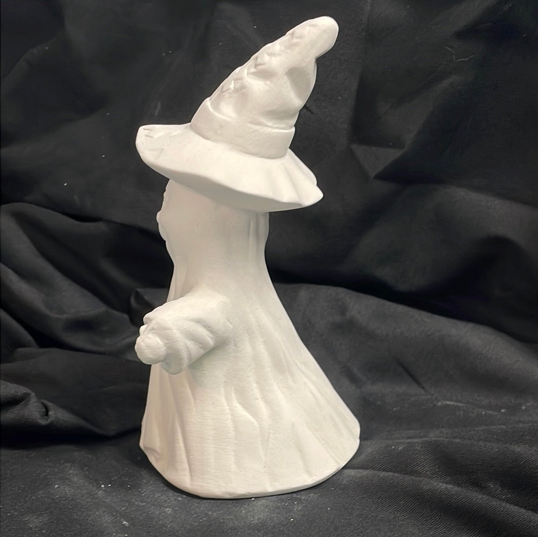 Winking Ghost w/Pumpkin Ceramic Bisque