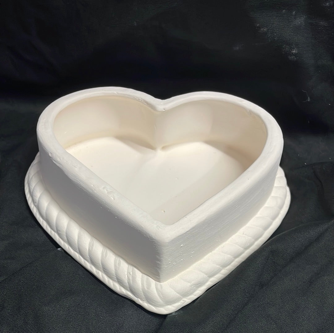 Heart Box Ceramic Bisque