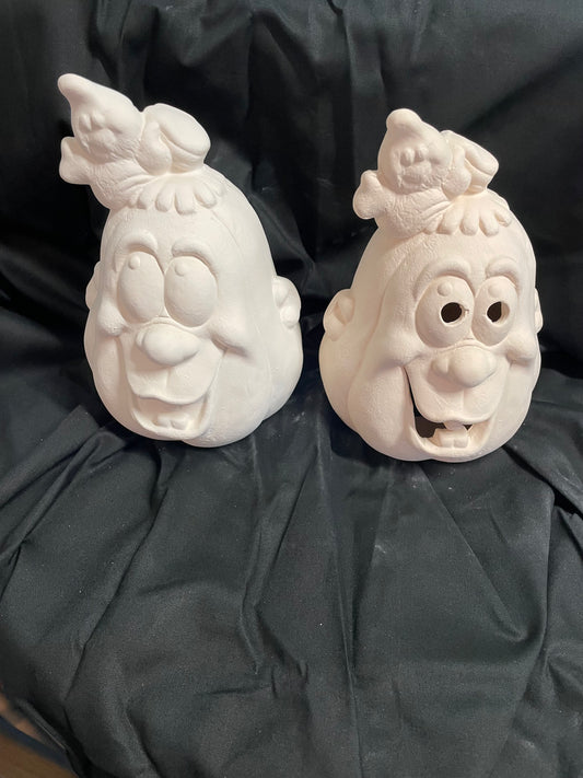 Googly Eyes Pumpkin Ceramic Bisque