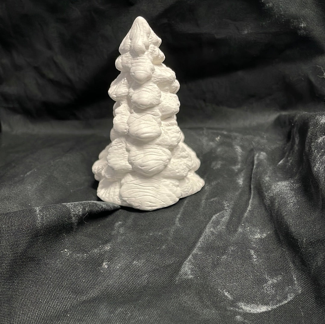 Spruce Christmas Tree Napkin Holder Ceramic Bisque