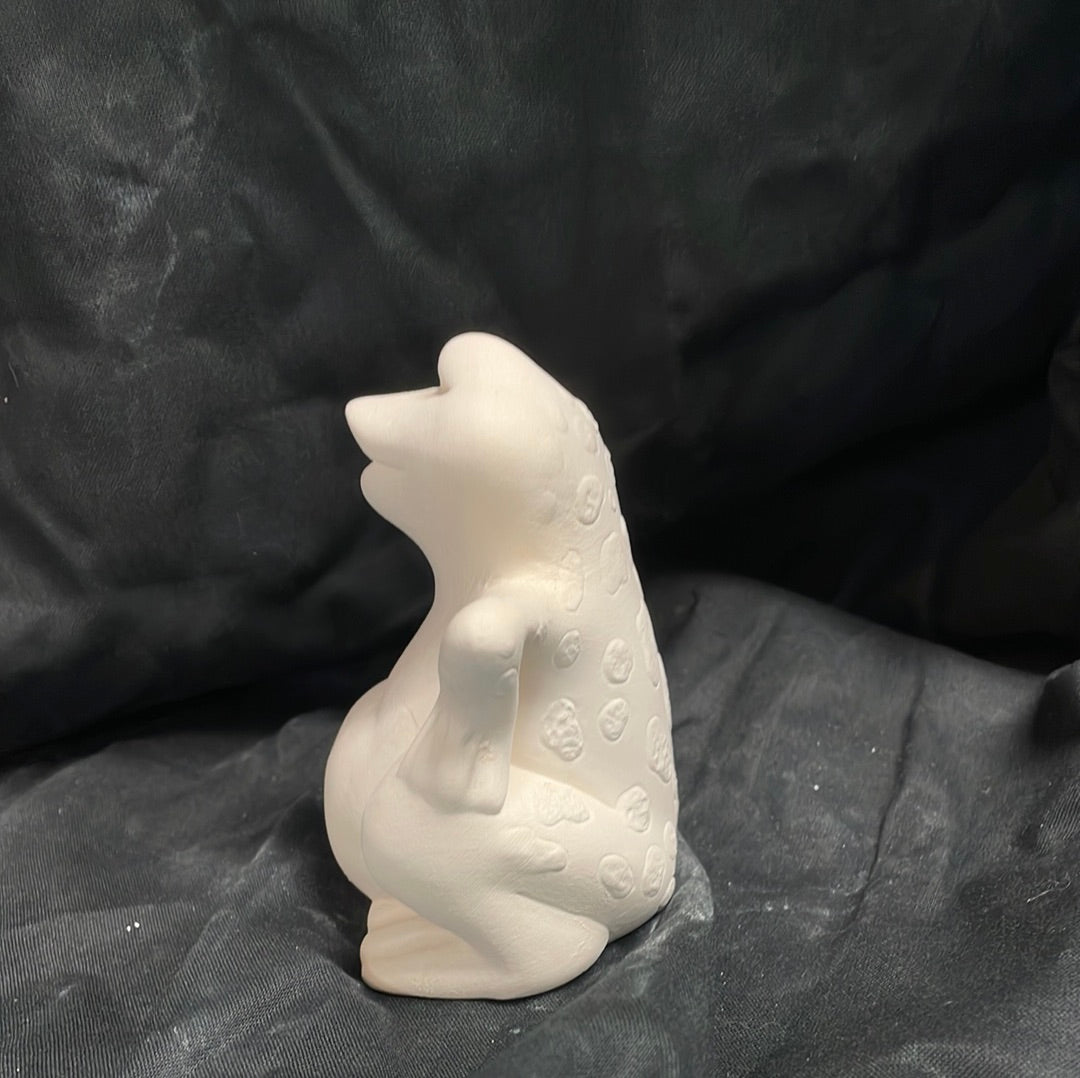 Leaning Frog Ceramic Bisque